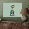 Cartoon - Dino - Oranje - Stekels PET vilt klein -sfeer2