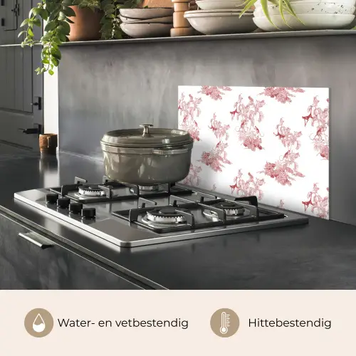 Chimpansee - Beplanting - Rood keuken achterwand spatscherm klein 900 -usp_NL