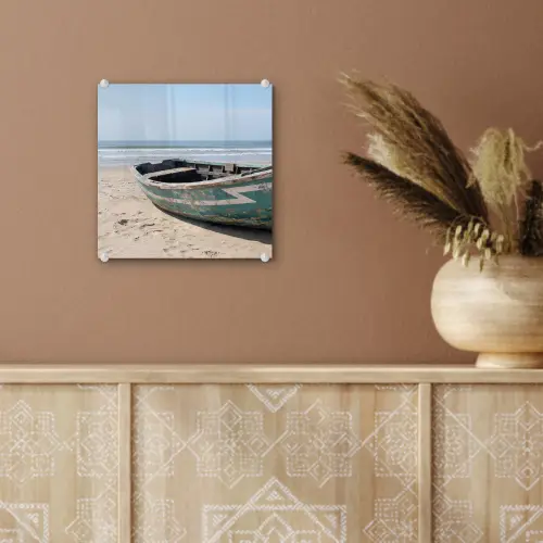 Boot - Zandstrand - Zee plexiglas 5mm klein -sfeer5