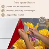 Tulpen - Geel - Penseelstreken - Abstract keuken achterwand spatscherm klein -spatscherm_NL