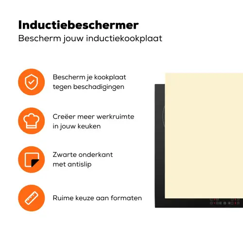 Illustratie - Tulp - Zwart Inductie beschermer vinyl 3mm klein -zzzzzzz-td-ups