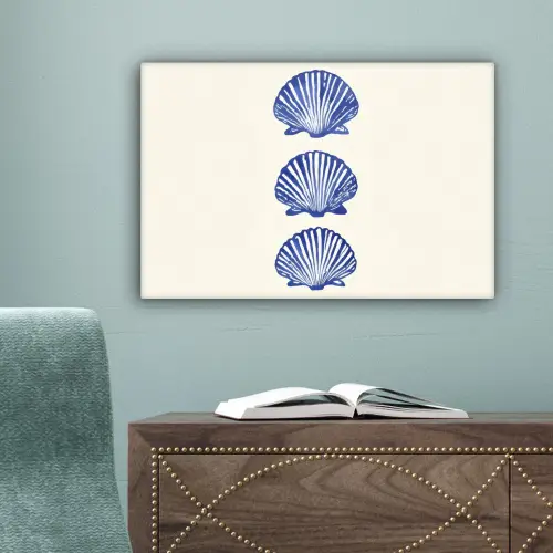 Schelpen - Blauw - Patroon canvas 2cm klein -sfeer4