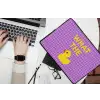 Tekst - Eend - Paars laptophoes neopreen klein -bureau
