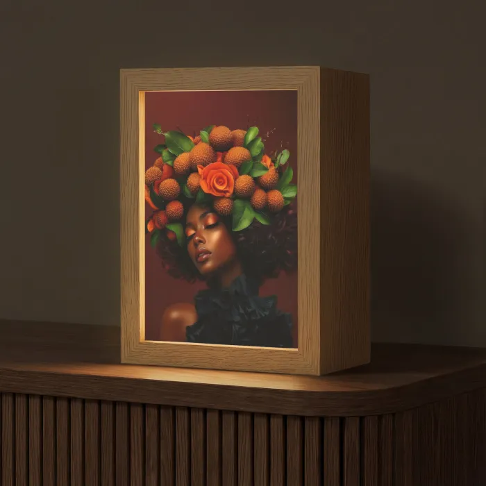 Vrouw - lychee - exotisch Light Box met kabel (Tafellamp) klein -z3d_website