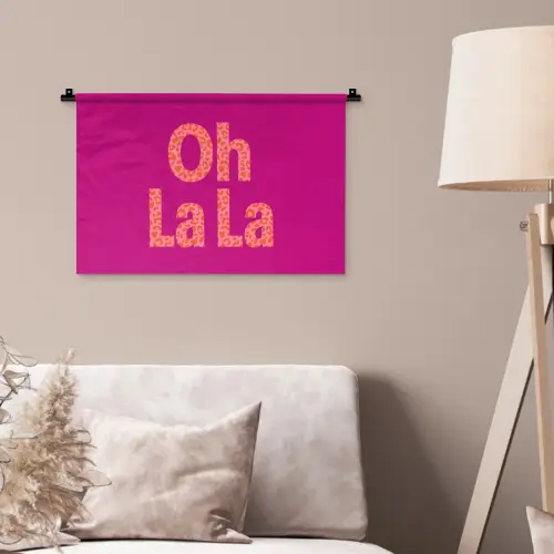 Oh la la - Luipaardprint - Roze Wandkleed katoen klein -sfeer4