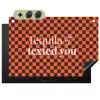 Tequila texted you - Glas - Vierkanten - Oranje Inductie beschemer met haakjes klein -3d
