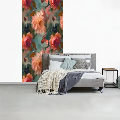 Roze - Patroon - Bloemen fotobehang vinyl groot 64 -slaapkamer