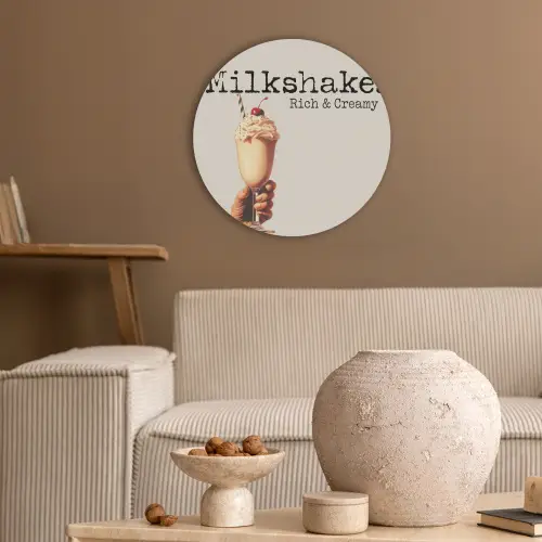 Milkshake - Kers - Rietje Akoestische PET Vilt - Rond klein -sfeer1