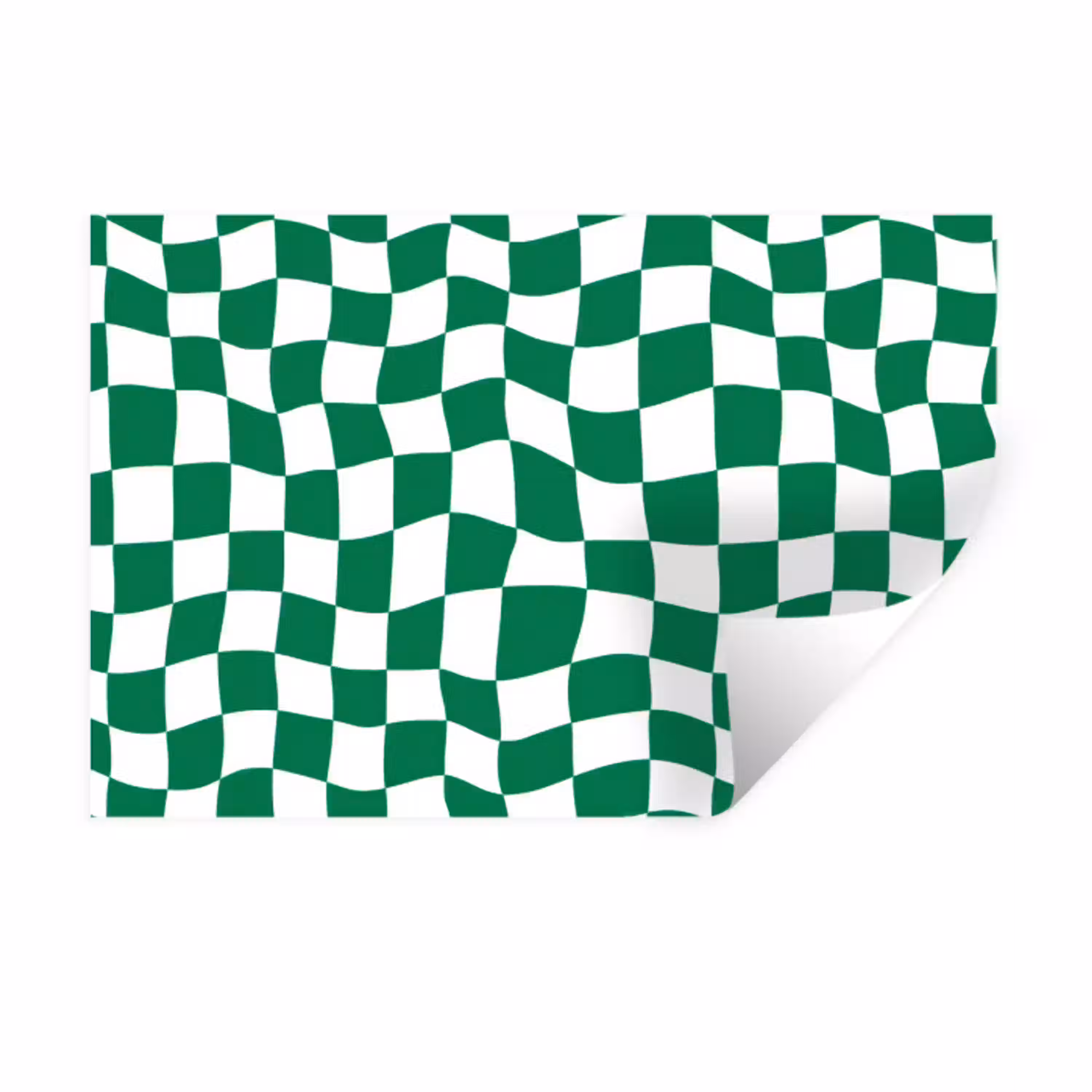 Schaakbord - Golvend - Groen Muursticker klein 286 -3d
