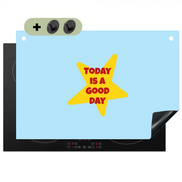 Ster - Today is a good day - Blauw Inductie beschemer met haakjes klein -3d
