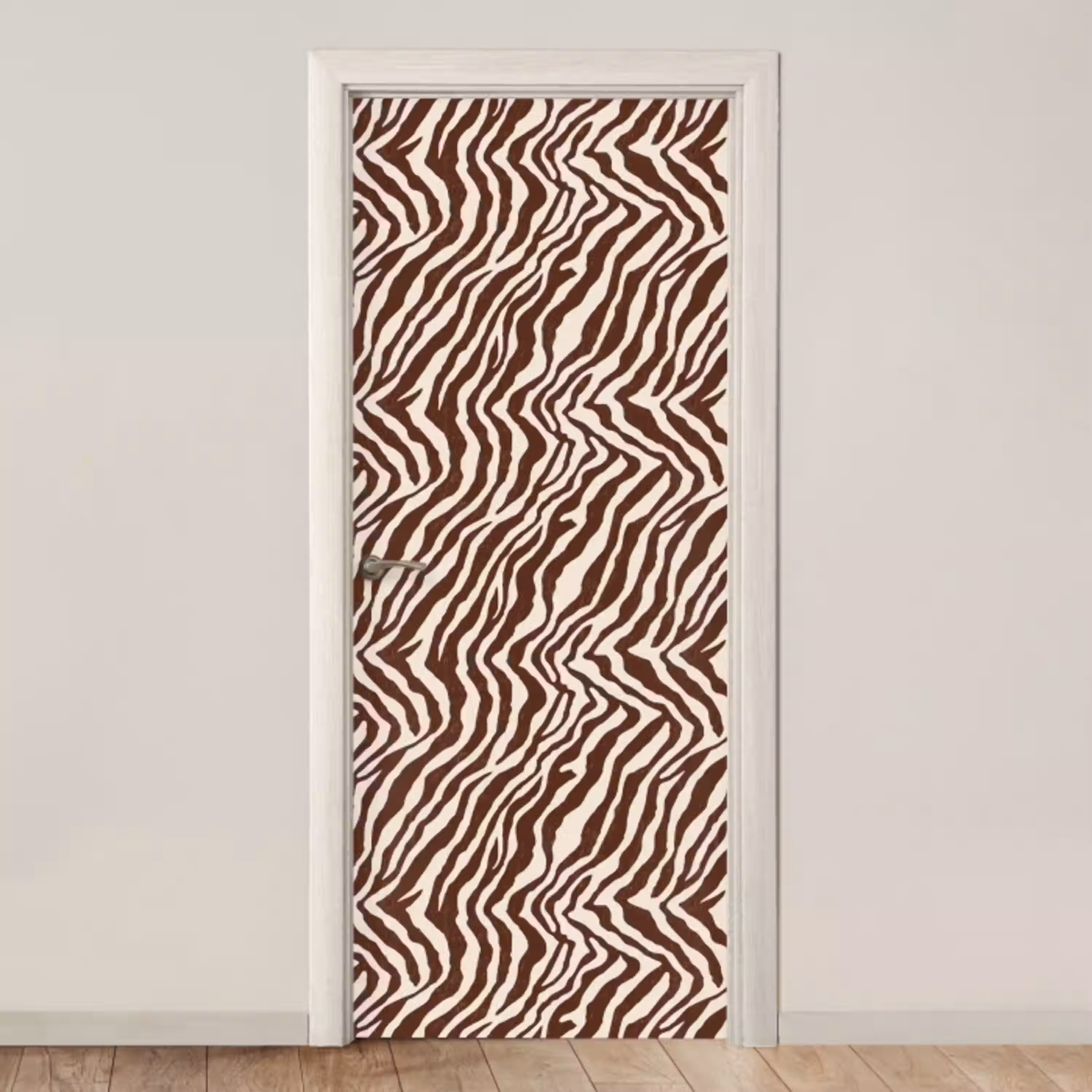 Zebra - Patroon - Zwart - Wit deurposter klein 289 -3d_beige