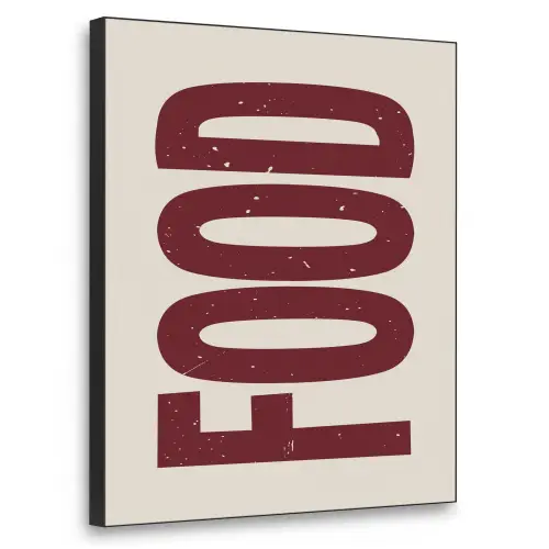 Eten - Japandi - Rood - Decoratie Textielframe zwart klein -3d