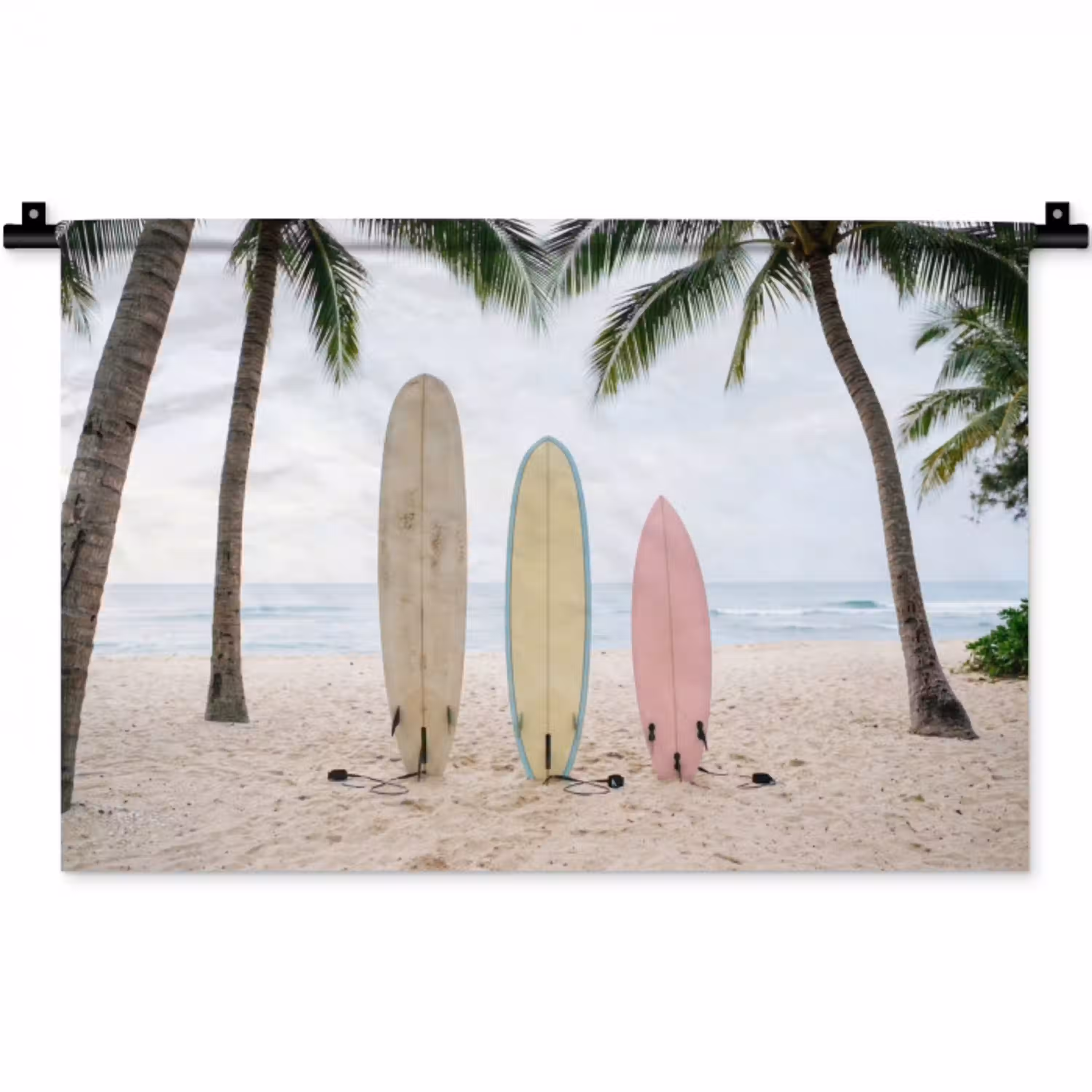 Surfboard - Palmbomen - Kleurrijk Wandkleed katoen klein -zz3d