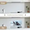 Paarden - Winter - Dieren - Natuur - Sneeuw keuken achterwand spatscherm klein -voor_na_NL