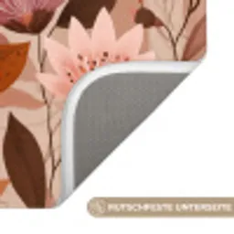 Bloemen - Bladeren - Bruin Badmat klein 997 -USP_AntislipDE