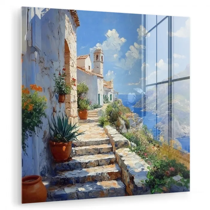 Trap - Huizen - Berglandschap - Zee plexiglas 5mm klein -zzzproduct_nieuw