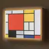 Kunst - Mondriaan - Oude meesters - Compositie 2 Light Box met batterij (Wandlamp) middel -z3d_website