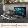 Wereldkaart - Bliksem - Blauw keuken achterwand spatscherm klein -usp_FR