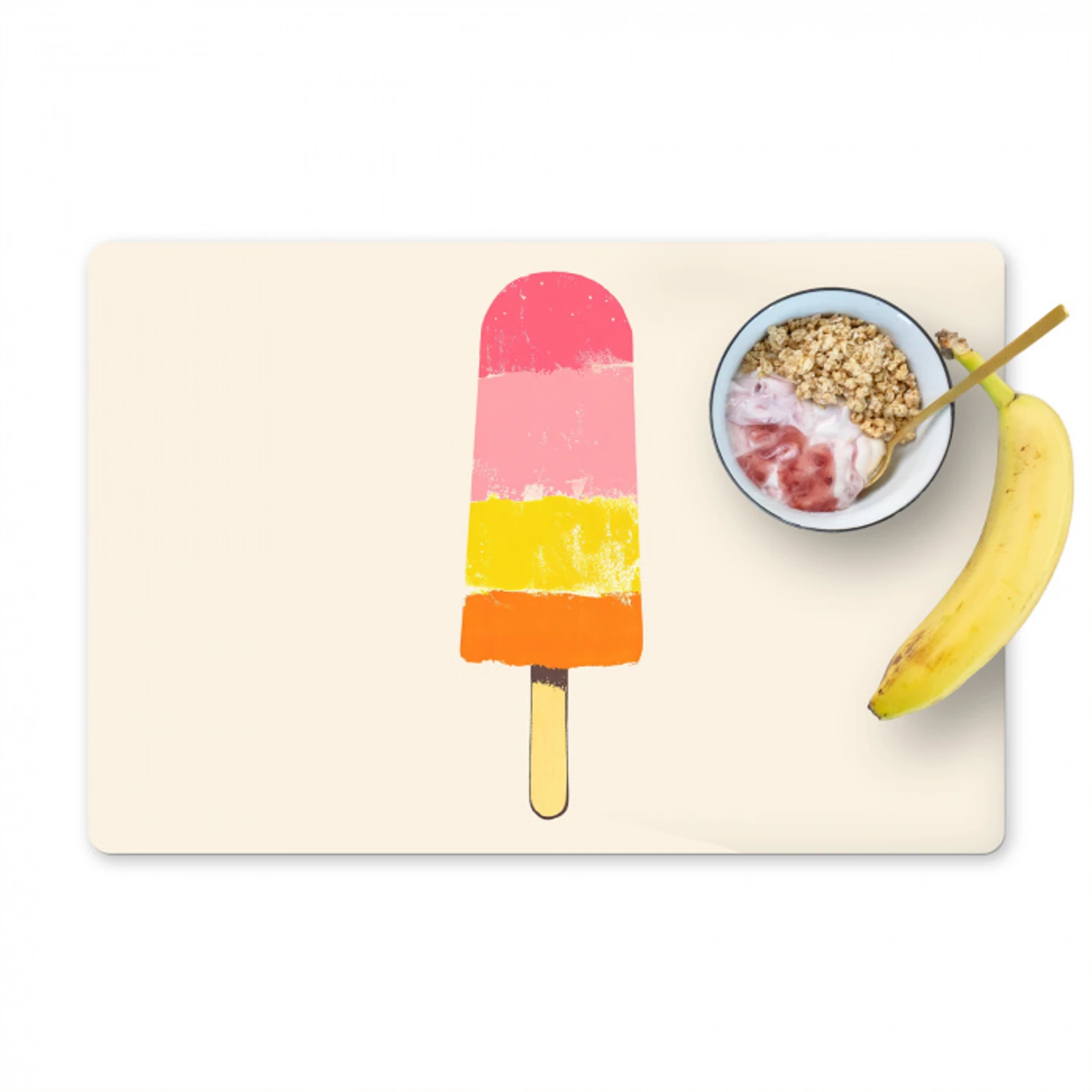 Waterijsje - Retro - Stokje - Roze Placemat vinyl groot -zzzproduct_Kitchenyeah-website