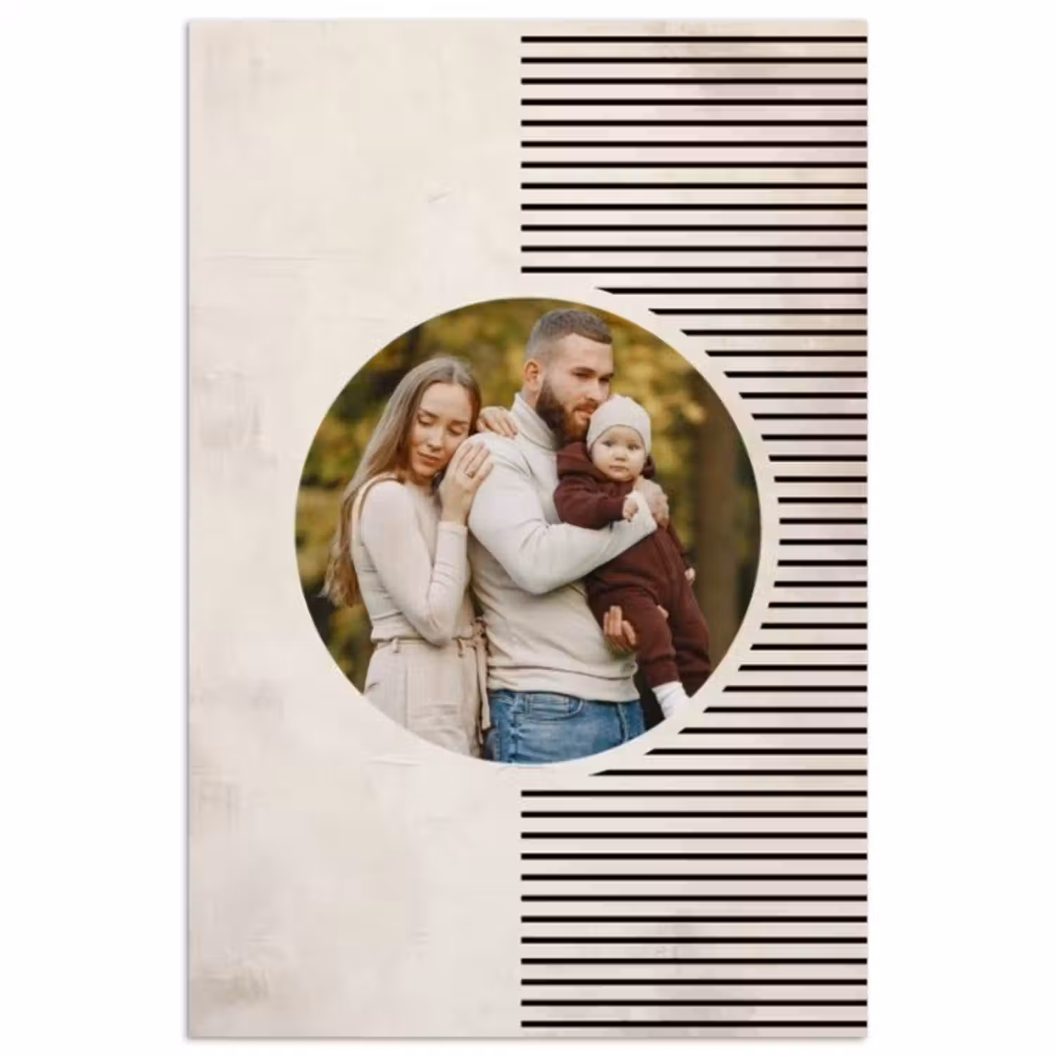 Gepersonaliseerde poster - Ronde foto met modern lijnpatroon