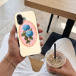 Bloemen - Blauw - Lijst - Bladeren Toughcase MagSafe Apple iPhone 17 klein -Sfeer1M