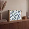 Vissen - Patroon - Blauw - Wit Light Box met batterij (Wandlamp) middel 907 -sfeer2