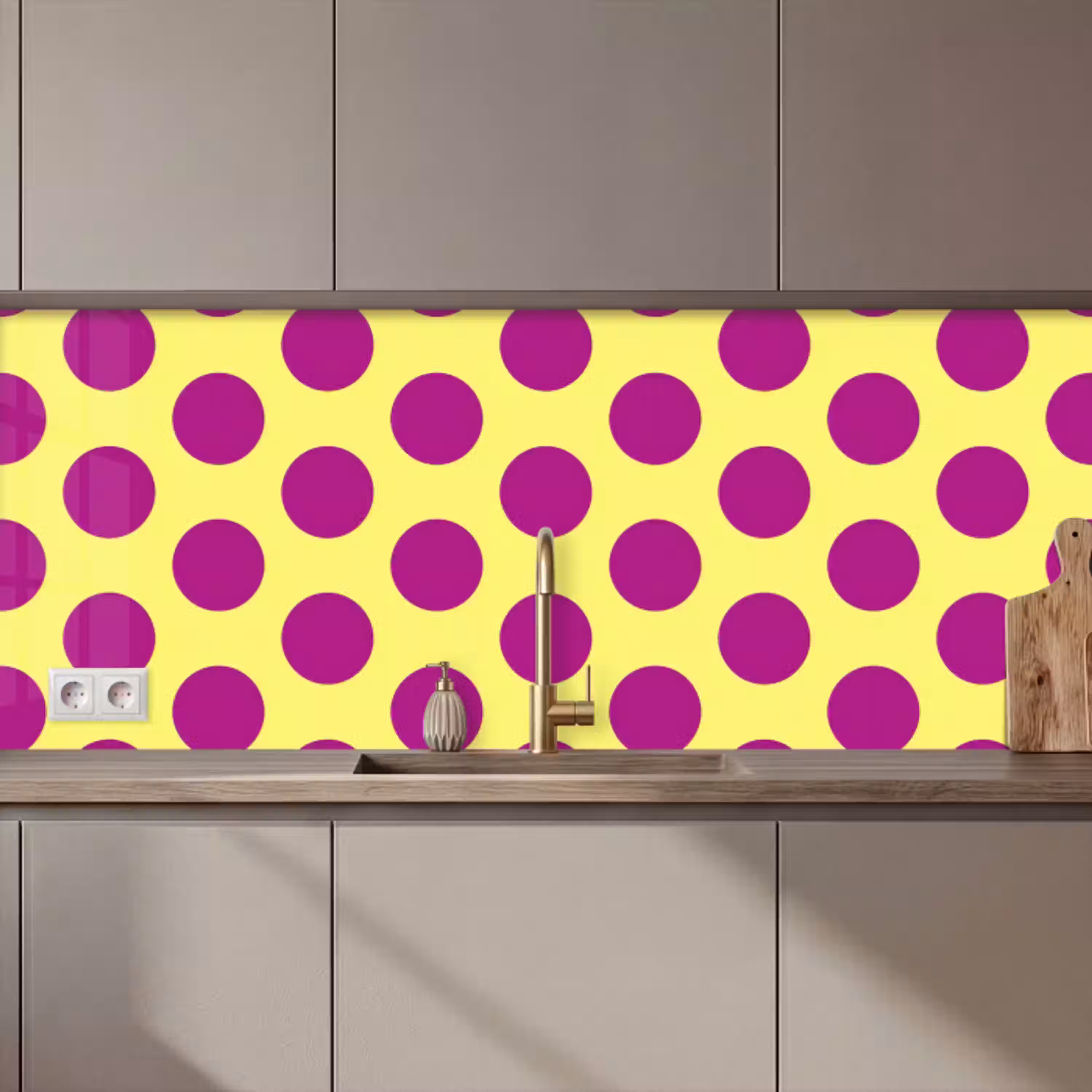 Dots - Klassiek - Geel keuken achterwand 2 middel 871 zz_3dshopping
