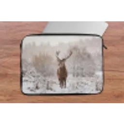Edelhert - Bos - Sneeuw - Winter - Majestueus laptophoes neopreen klein -tafel
