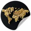 Wereldkaart - Specerijen - Kleurrijk Wandcirkel behangsticker klein -3d