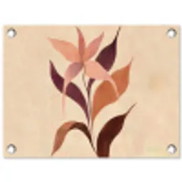 Minimalistisch - Bloem - Bladeren - Beige tuinposter los doek klein -3d