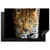 Luipaard - Dieren - Portret - Wilde dieren - Zwart Inductie beschermer vinyl 3mm klein -3d