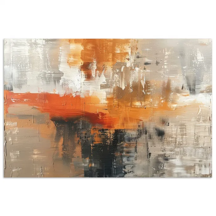 Moderne kunst - Abstract - Goud - Grijs poster papier klein -3d