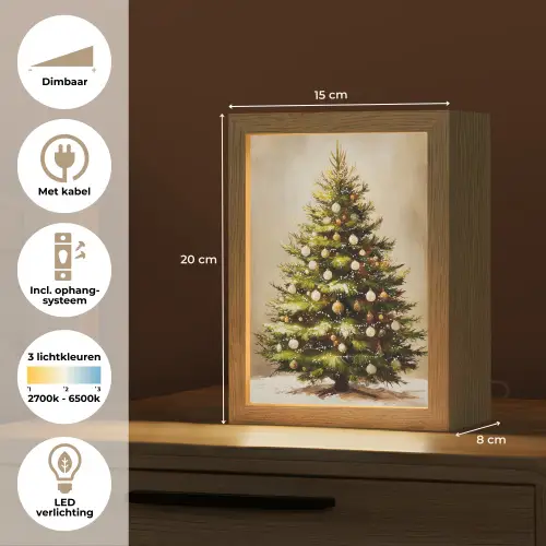 Kerst - Sfeer - Groen Light Box met kabel (Tafellamp) klein -USP_NL