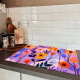 Bloemen - Kleurrijk - Bladeren Inductie beschermer vinyl 3mm klein -sfeer3