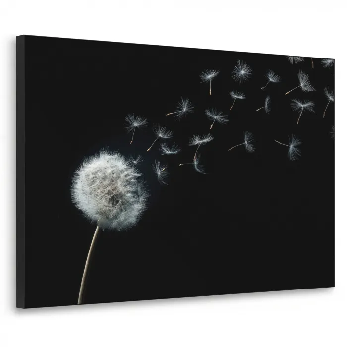 Paardenbloem - Zwart - Natuur Textielframe zwart klein -3d