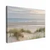 Zandstrand - Bewolkt - Duinen Tuinposter op houten frame 2 cm dik klein -3d