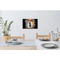 Meisje - Kunst - Paraplu - Graffiti - Kleuren - Muur Muursticker klein -eettafel