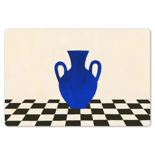 Vaas - Blauw - Geblokt - Modern Placemat vinyl groot -zzsfeer1_Kitchenyeah-website