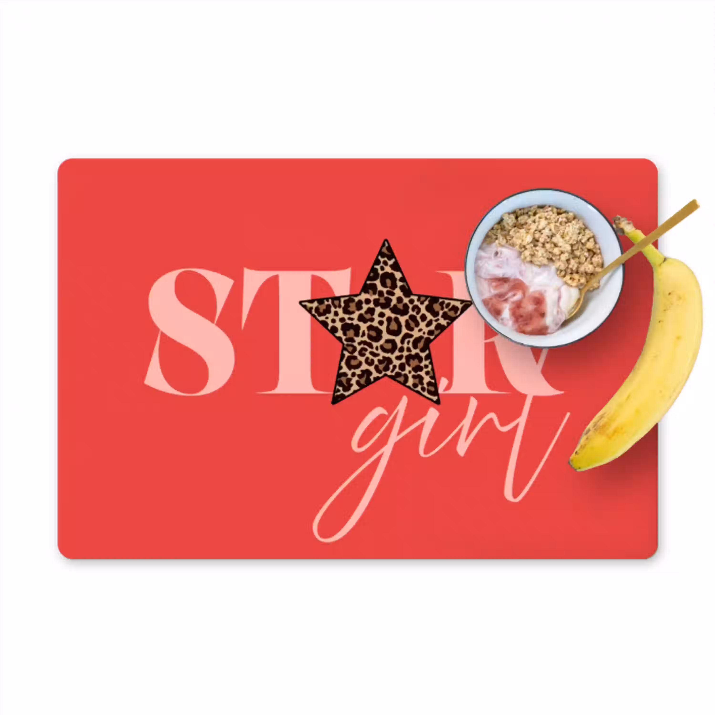 Star girl - Rood - Panter - Ster Placemat vinyl groot -zzzproduct_Kitchenyeah-website