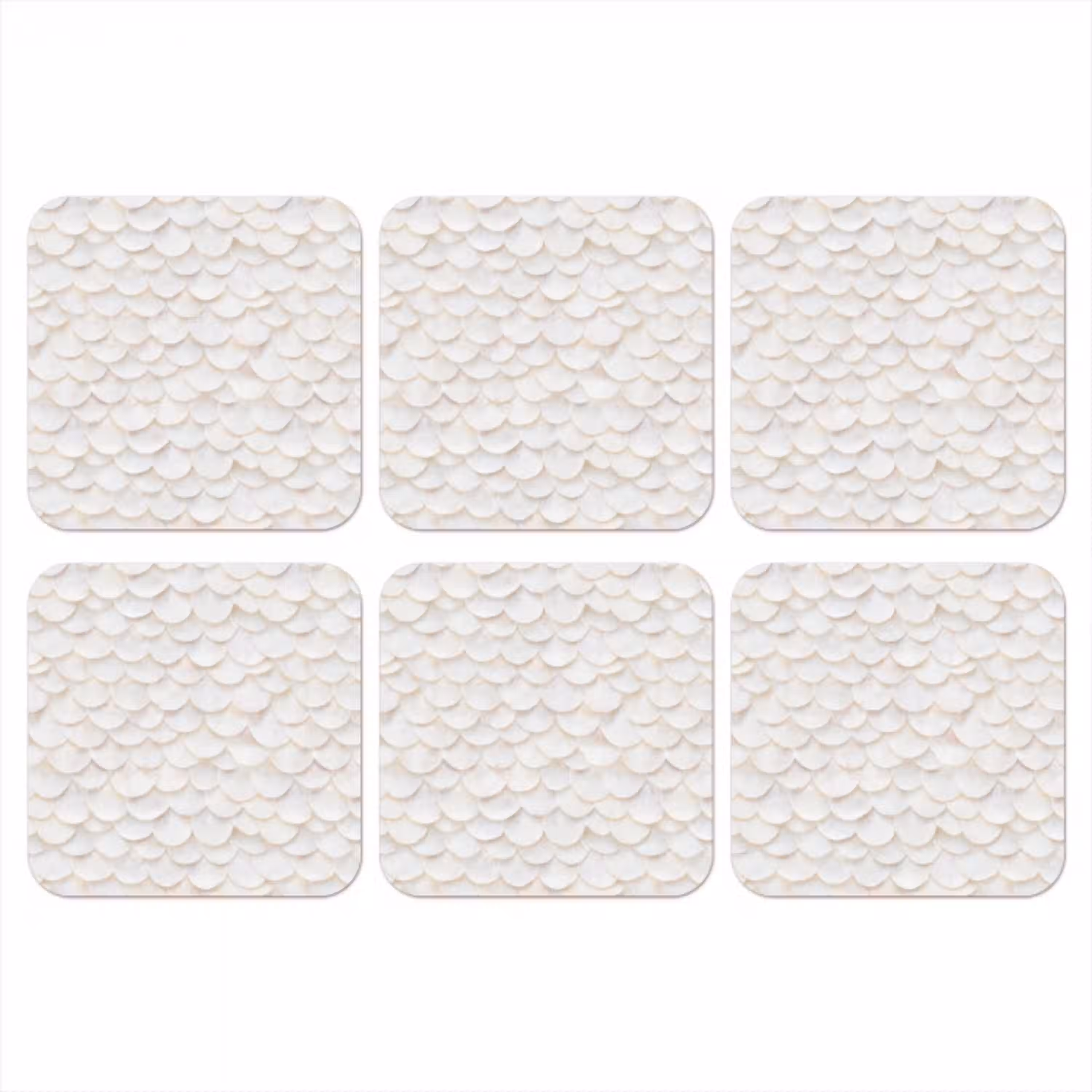Schubben - Wit - Elegant onderzetter kurk middel 366 -3d