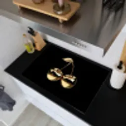 Kersen - Zwart - Goud - Chrome Inductie beschemer met haakjes klein -sfeer1