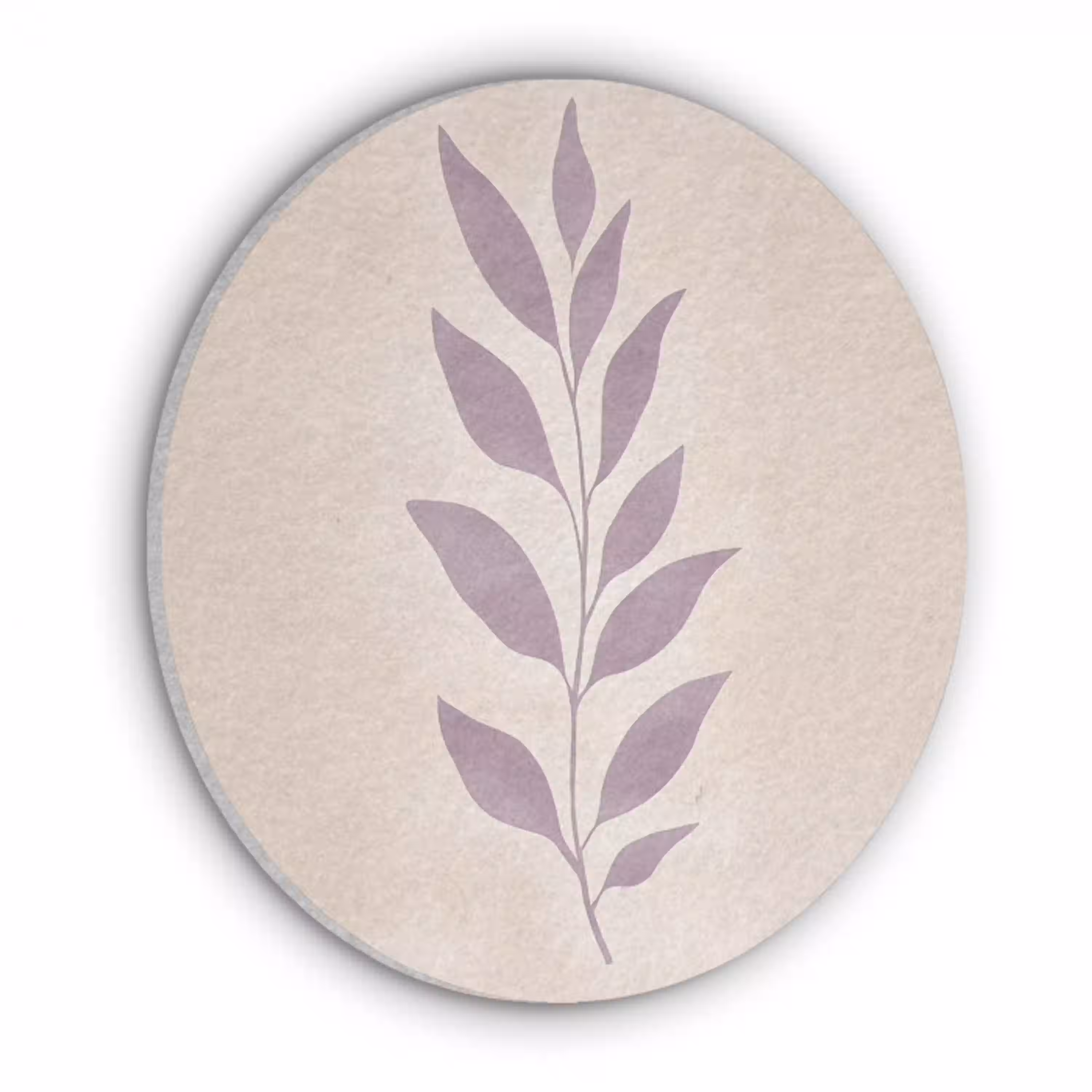 Tak - Bladeren - Minimalistisch - Beige Akoestische PET Vilt - Rond klein -3d