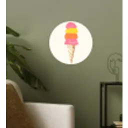 Schepijs - Hoorntje - Illustratie - Minimalistisch Wandcirkel behangsticker klein -sfeer2