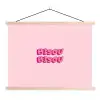 Bisou - Roze - Schaduw textielposter latten blank klein -3d