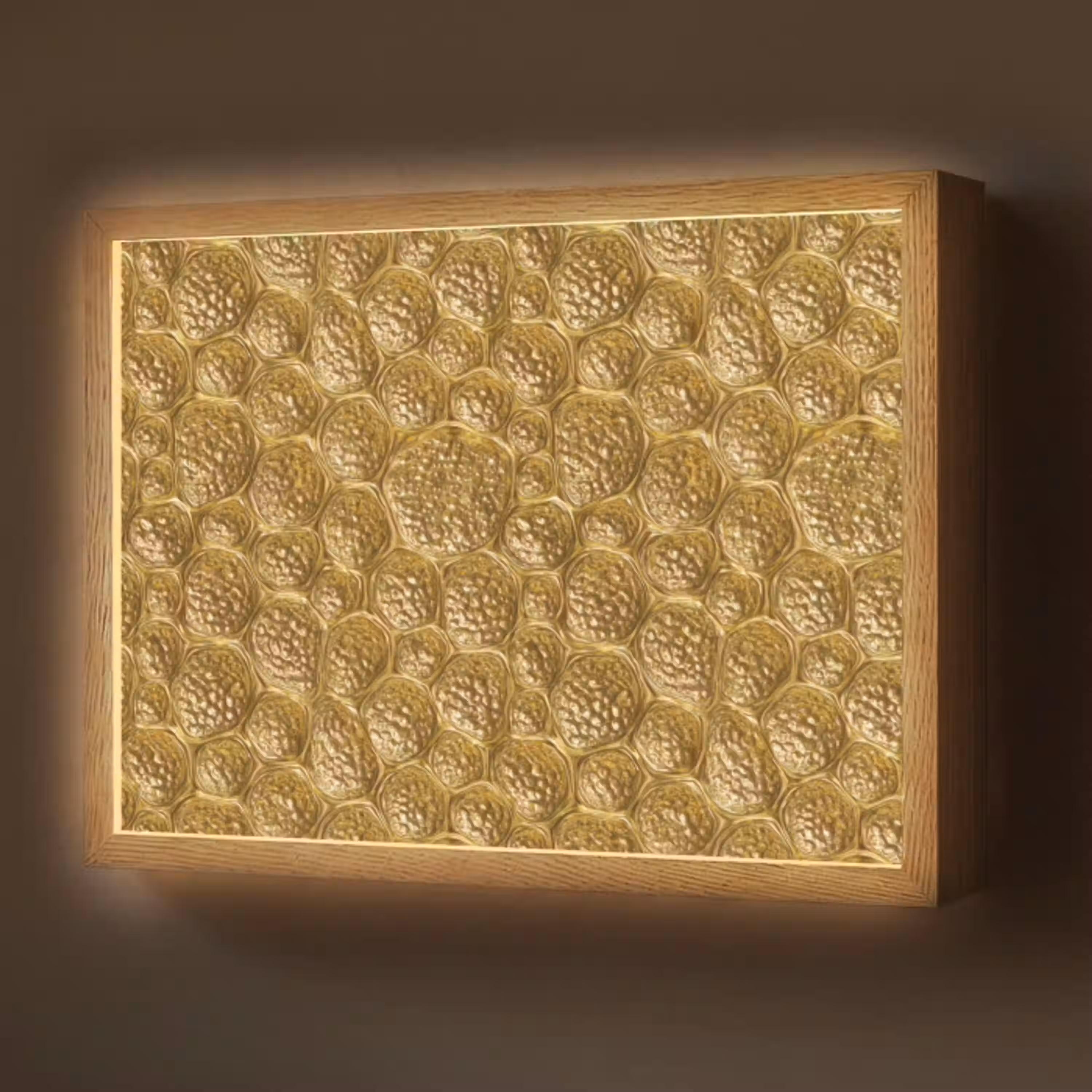 Gehamerd - Mozaïek - Antiek - Goud Light Box met batterij (Wandlamp) middel 907 -z3d_website