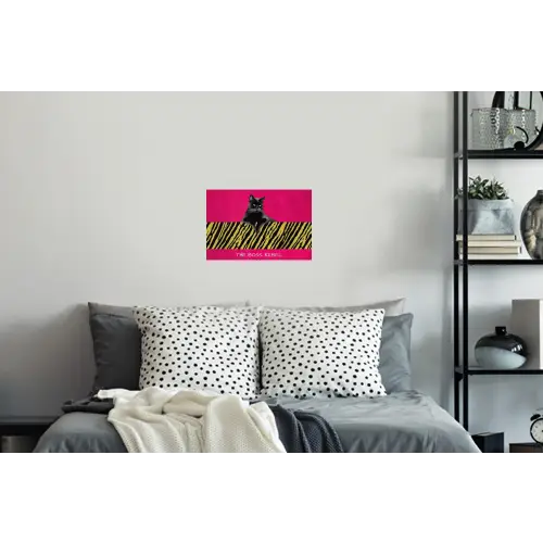 Kat - Baas - Roze - Tijgerprint Muursticker klein -slaapkamer