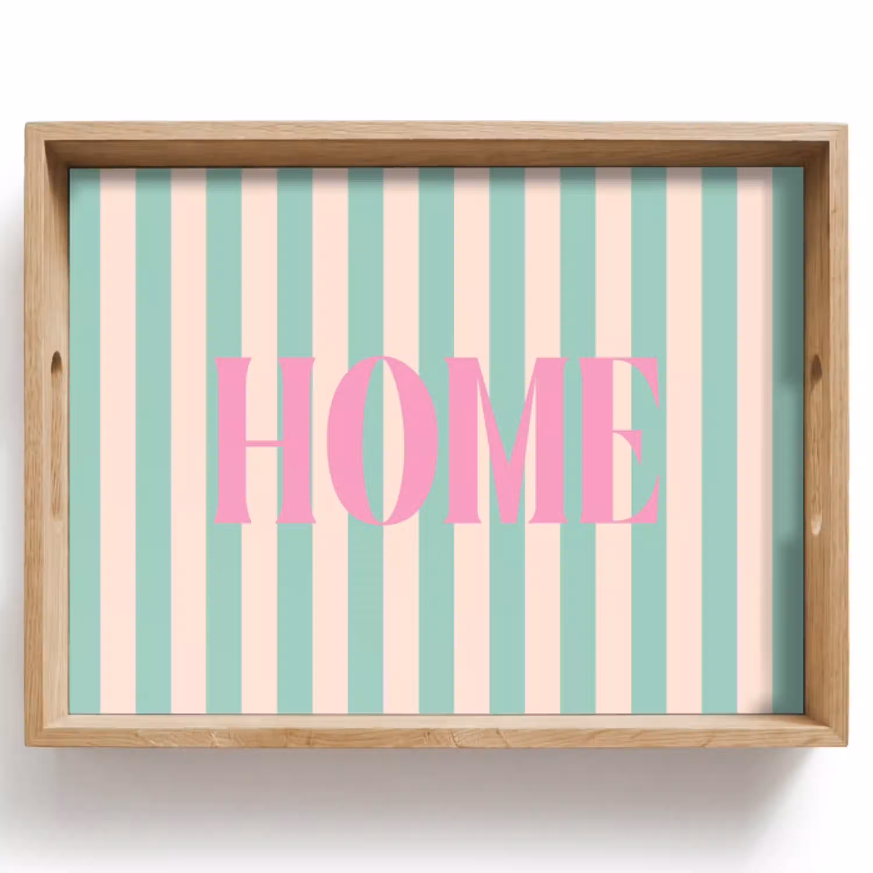 Roze - Groen - Strepen - Home Dienblad Rechthoek middel -z3d_shopping