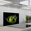 Appel - Groen - Fruit - Water - Zwart keuken achterwand spatscherm klein -3d_schuin