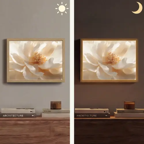 Close up - Pioenroos - Wit Light Box met batterij (Wandlamp) middel -sfeer3