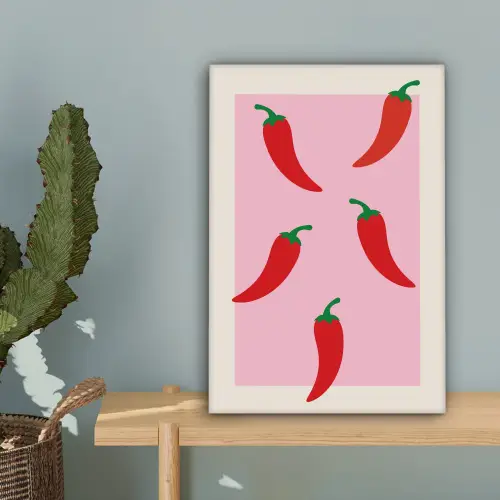 Pepers - Rood - Illustratie canvas 2cm klein -sfeer4